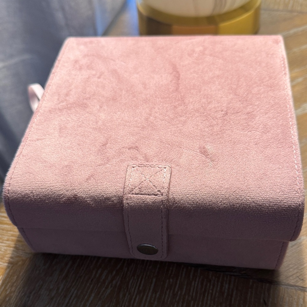 Pink Suede Jewelry Box